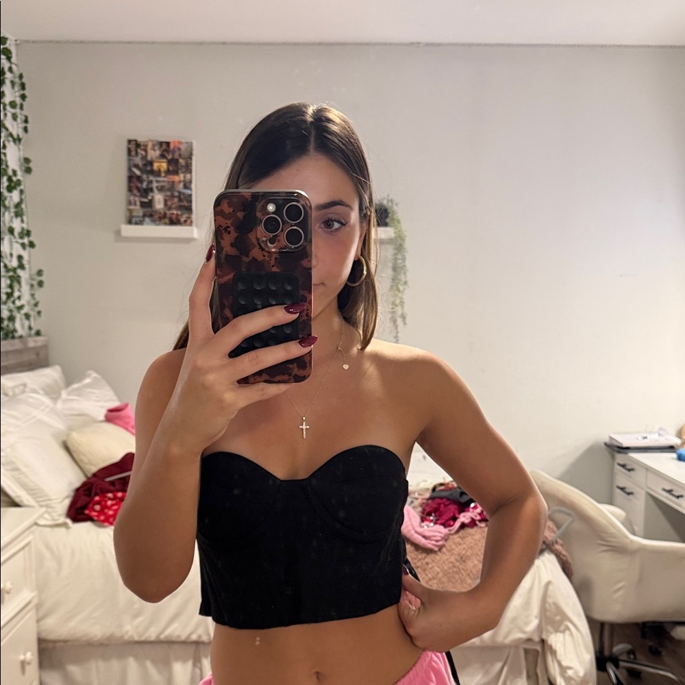 Princess Polly Black Strapless Top